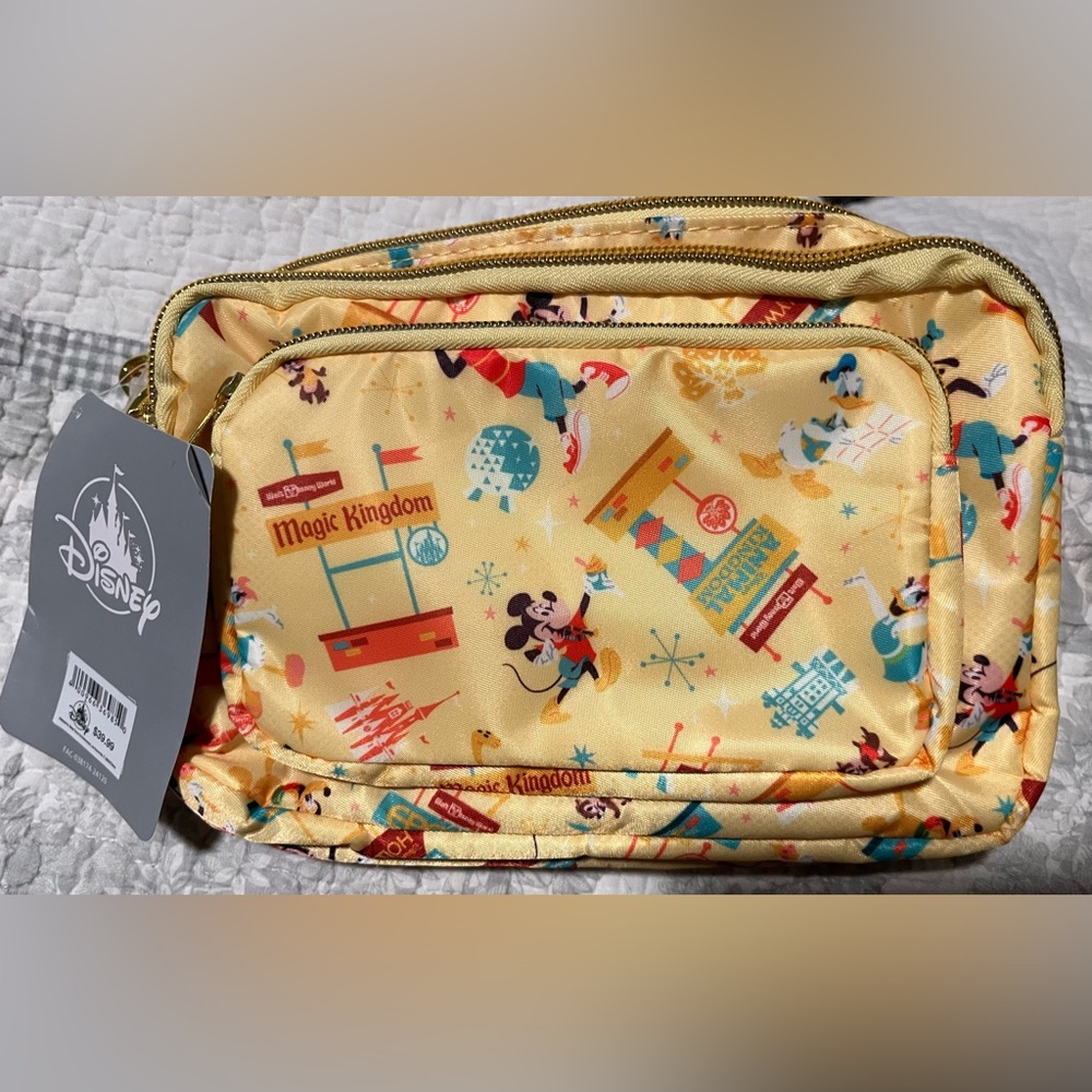 Disney Parks “Play in the Park” Yellow Magic Kingdom Crossbody & Waist Bag